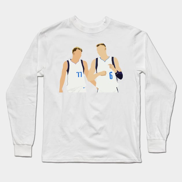 Luka Doncic and Kristaps Porzingis Long Sleeve T-Shirt by ActualFactual